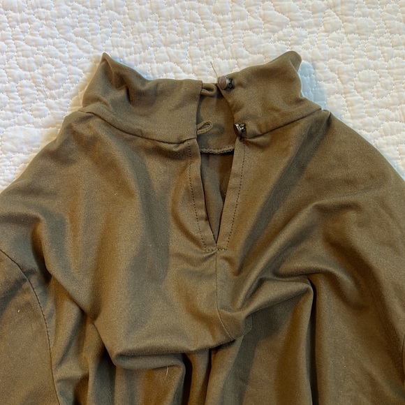 Army green mini dress mock neck small - Picture 4 of 4